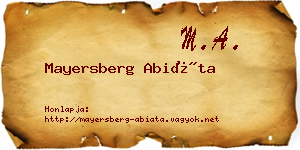 Mayersberg Abiáta névjegykártya